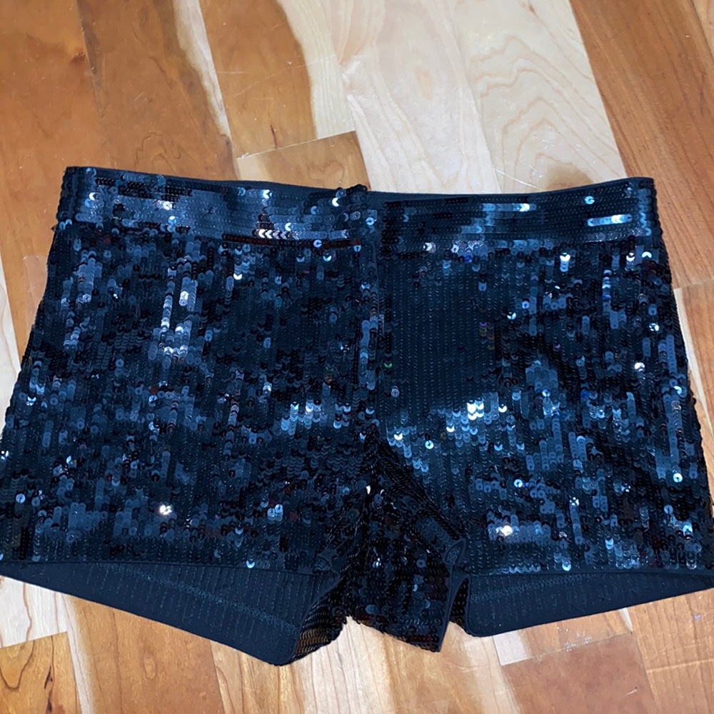 Sequin black mini shorts size 0